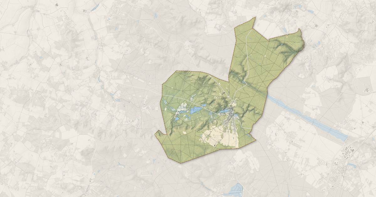 Portrait cartographique de Saint-Léger-en-Yvelines : relief, eau, forêts, bâti et voies, calculés à partir des données de l'IGN