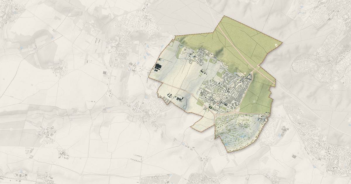 Portrait cartographique de Saint-Nom-la-Bretèche : relief, eau, forêts, bâti et voies, calculés à partir des données de l'IGN