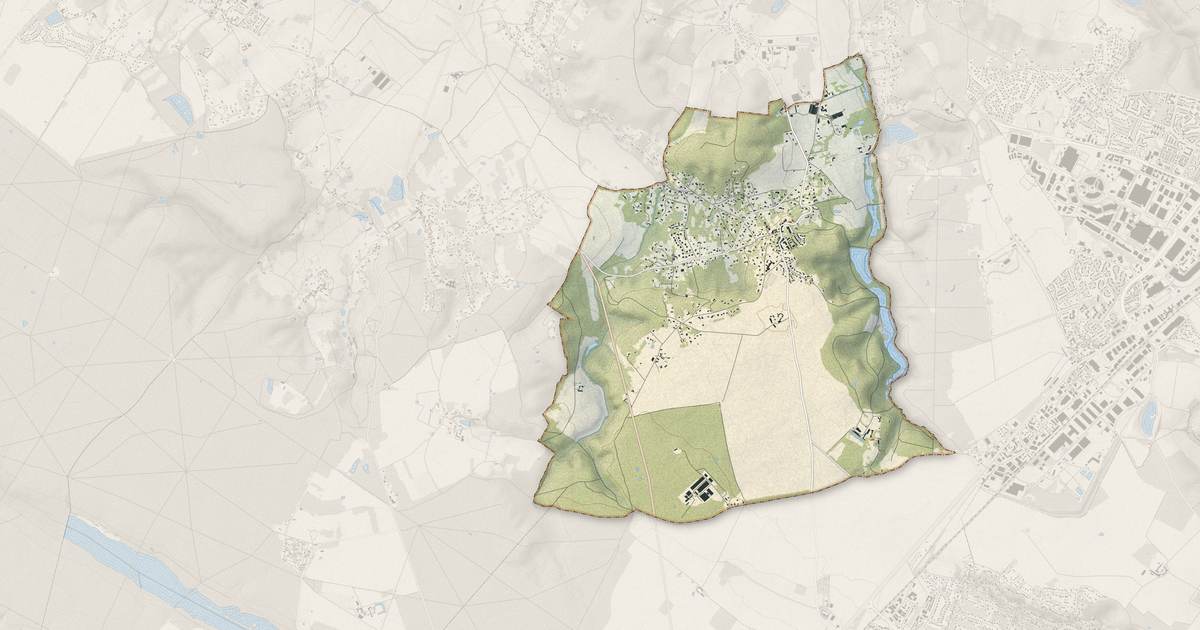 Portrait cartographique de Saint-Rémy-l'Honoré : relief, eau, forêts, bâti et voies, calculés à partir des données de l'IGN