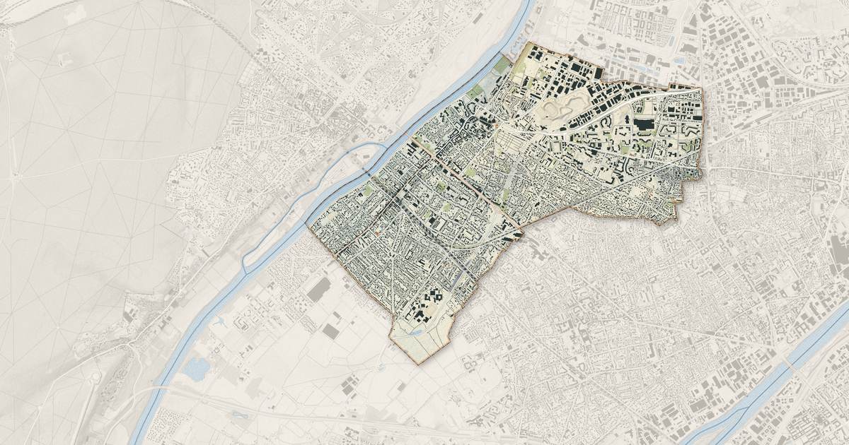 Portrait cartographique de Sartrouville : relief, eau, forêts, bâti et voies, calculés à partir des données de l'IGN