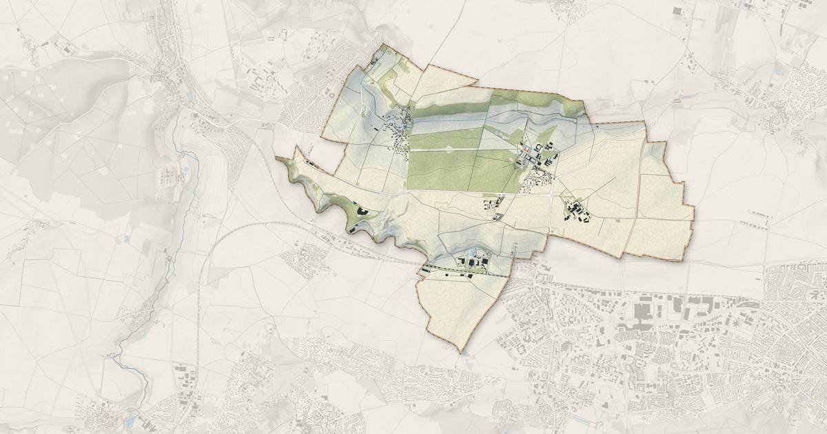Portrait cartographique de Thiverval-Grignon : relief, eau, forêts, bâti et voies, calculés à partir des données de l'IGN