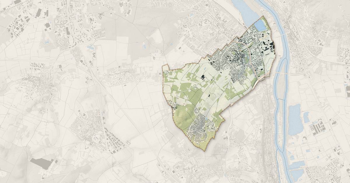 Portrait cartographique de Vernouillet : relief, eau, forêts, bâti et voies, calculés à partir des données de l'IGN