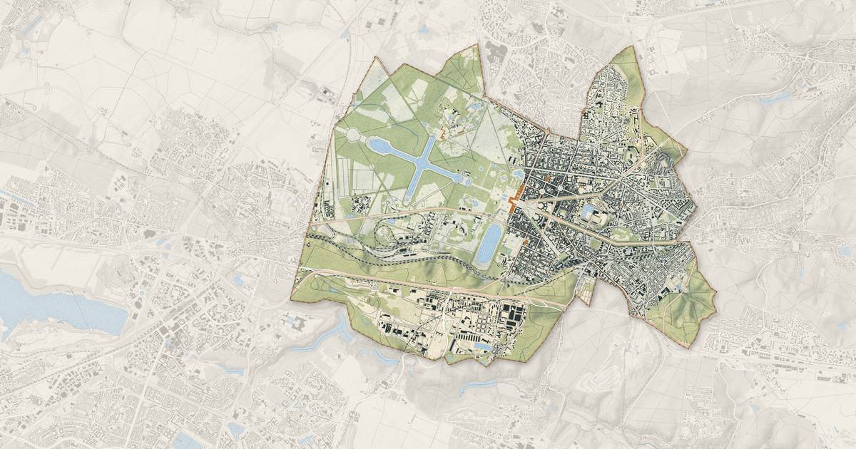 Portrait cartographique de Versailles : relief, eau, forêts, bâti et voies, calculés à partir des données de l'IGN