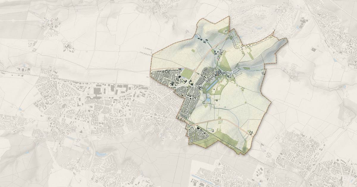 Portrait cartographique de Villepreux : relief, eau, forêts, bâti et voies, calculés à partir des données de l'IGN