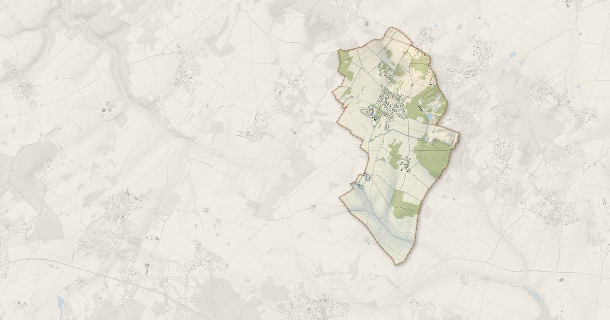 Portrait cartographique de Villiers-le-Mahieu : relief, eau, forêts, bâti et voies, calculés à partir des données de l'IGN