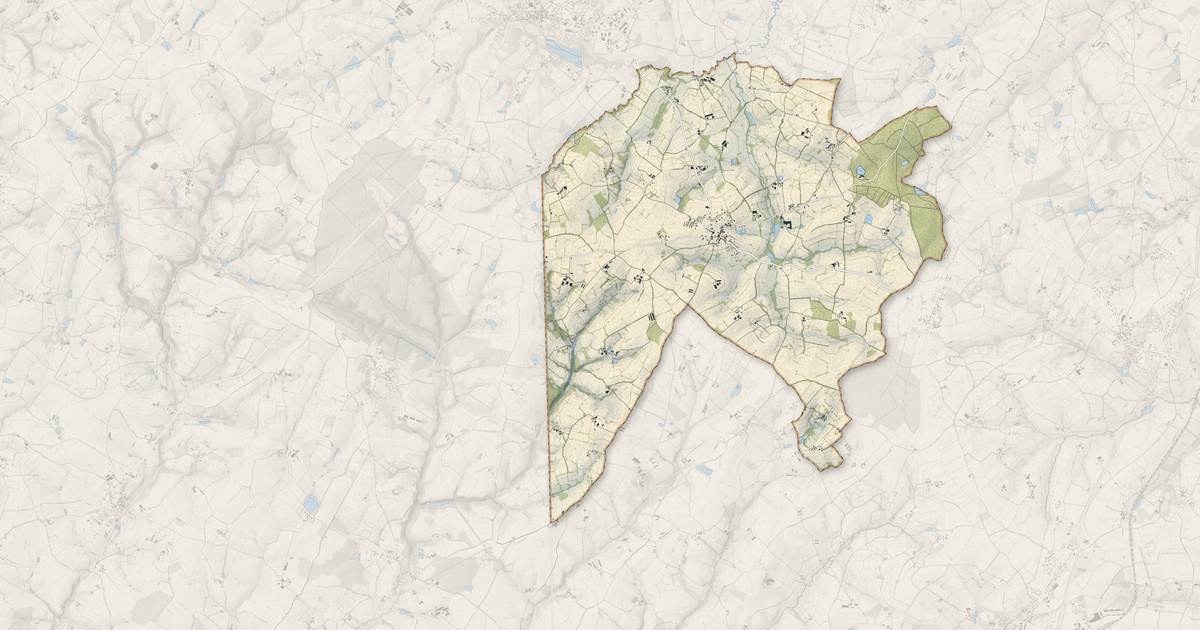 Portrait cartographique de Allonne : relief, eau, forêts, bâti et voies, calculés à partir des données de l'IGN
