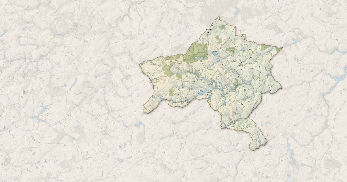 Portrait cartographique de Amailloux : relief, eau, forêts, bâti et voies, calculés à partir des données de l'IGN