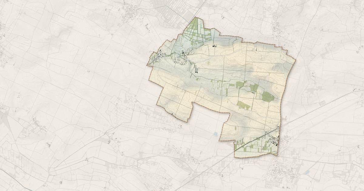 Portrait cartographique de Amuré : relief, eau, forêts, bâti et voies, calculés à partir des données de l'IGN