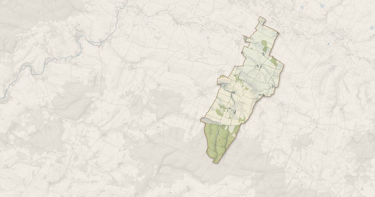 Portrait cartographique de Asnières-en-Poitou : relief, eau, forêts, bâti et voies, calculés à partir des données de l'IGN