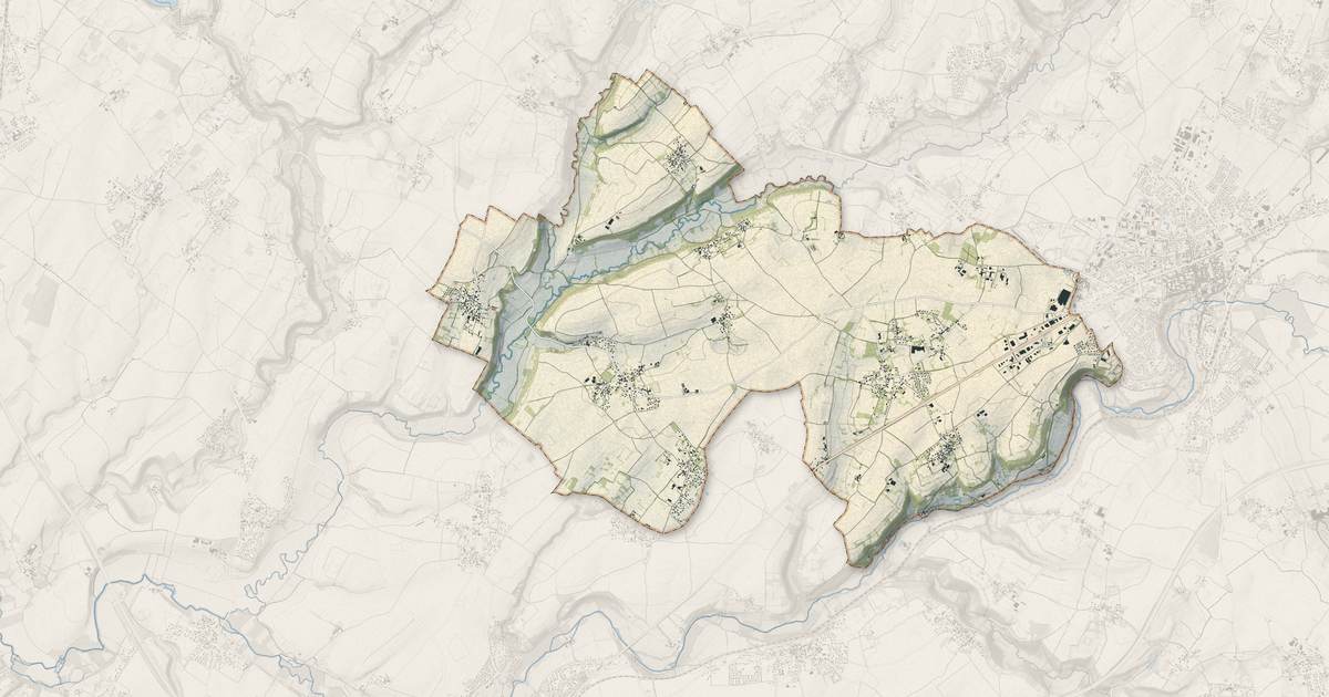 Portrait cartographique de Azay-le-Brûlé : relief, eau, forêts, bâti et voies, calculés à partir des données de l'IGN