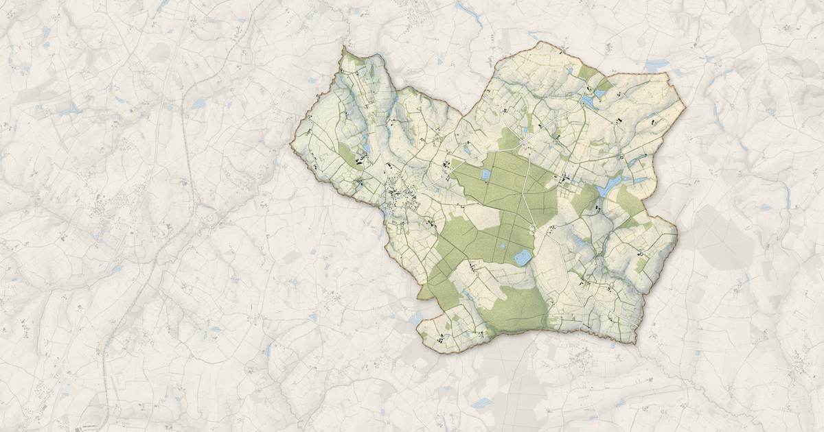 Portrait cartographique de Beaulieu-sous-Parthenay : relief, eau, forêts, bâti et voies, calculés à partir des données de l'IGN