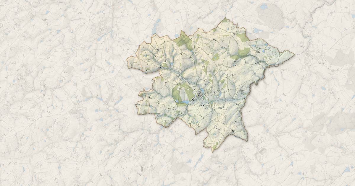 Portrait cartographique de Boismé : relief, eau, forêts, bâti et voies, calculés à partir des données de l'IGN