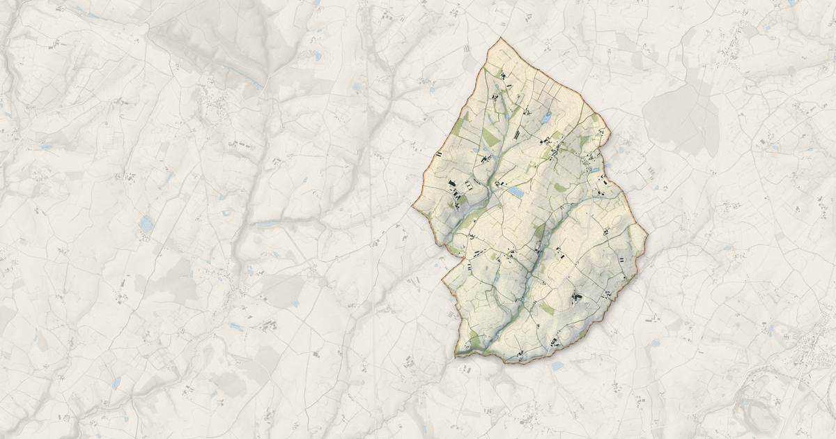 Portrait cartographique de La Boissière-en-Gâtine : relief, eau, forêts, bâti et voies, calculés à partir des données de l'IGN