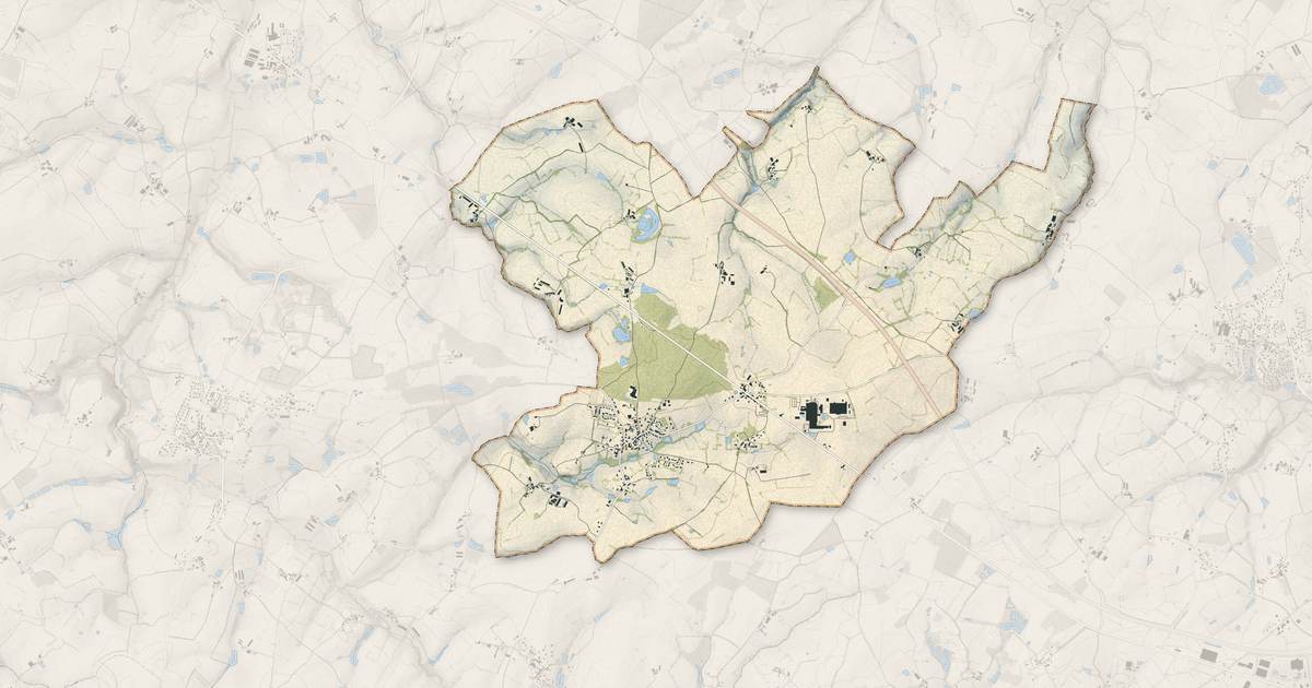Portrait cartographique de Bretignolles : relief, eau, forêts, bâti et voies, calculés à partir des données de l'IGN
