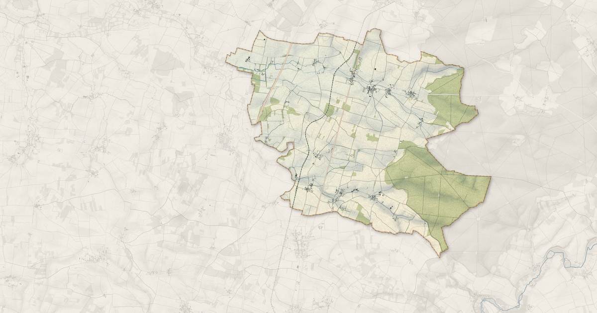 Portrait cartographique de Plaine-d'Argenson : relief, eau, forêts, bâti et voies, calculés à partir des données de l'IGN