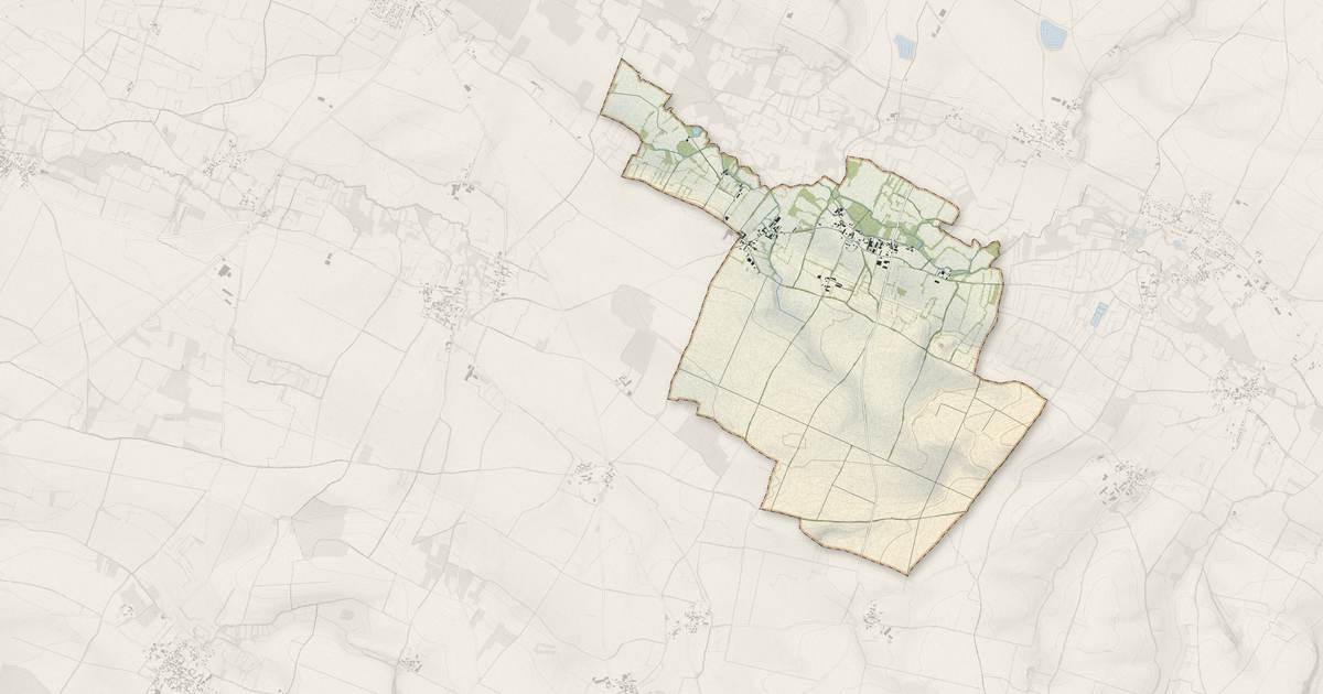 Portrait cartographique de Chérigné : relief, eau, forêts, bâti et voies, calculés à partir des données de l'IGN