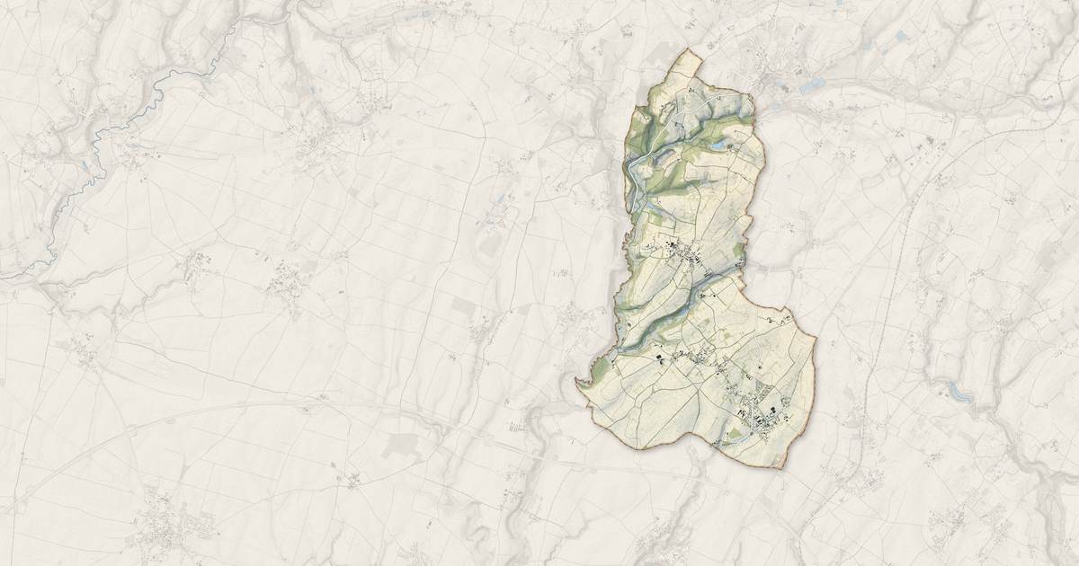 Portrait cartographique de Germond-Rouvre : relief, eau, forêts, bâti et voies, calculés à partir des données de l'IGN