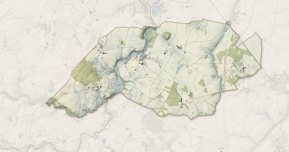Portrait cartographique de Glénay : relief, eau, forêts, bâti et voies, calculés à partir des données de l'IGN