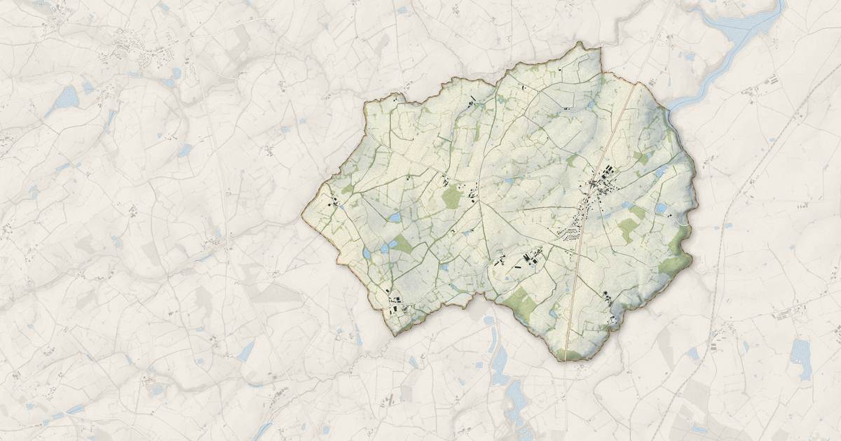 Portrait cartographique de Lageon : relief, eau, forêts, bâti et voies, calculés à partir des données de l'IGN