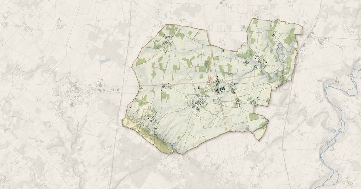 Portrait cartographique de Limalonges : relief, eau, forêts, bâti et voies, calculés à partir des données de l'IGN