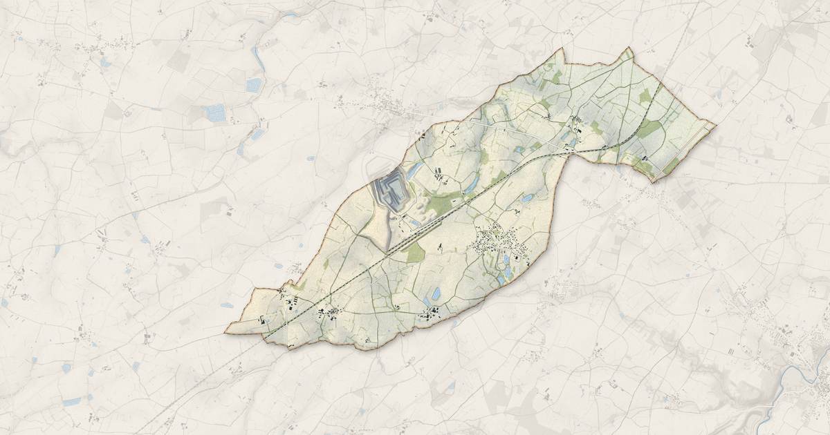Portrait cartographique de Luché-Thouarsais : relief, eau, forêts, bâti et voies, calculés à partir des données de l'IGN
