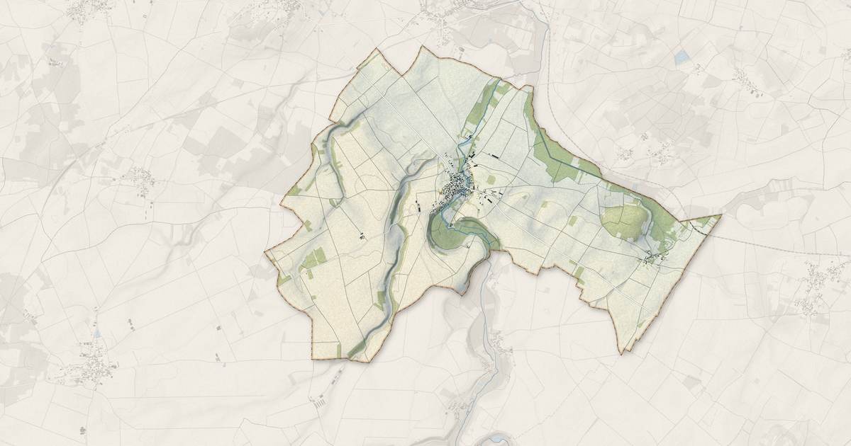 Portrait cartographique de Marnes : relief, eau, forêts, bâti et voies, calculés à partir des données de l'IGN