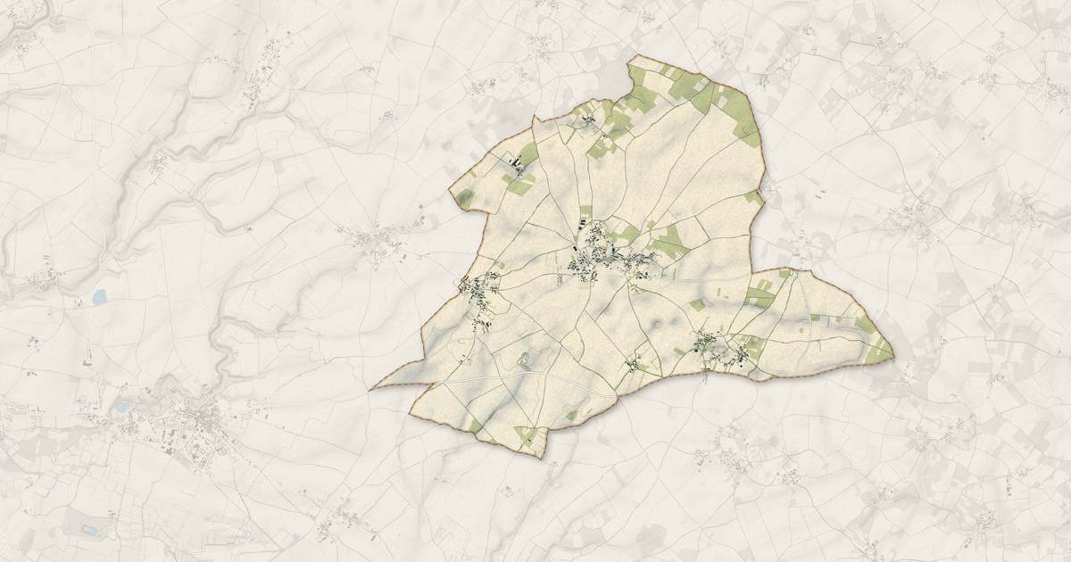 Portrait cartographique de Melleran : relief, eau, forêts, bâti et voies, calculés à partir des données de l'IGN