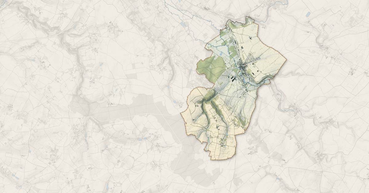 Portrait cartographique de La Mothe-Saint-Héray : relief, eau, forêts, bâti et voies, calculés à partir des données de l'IGN