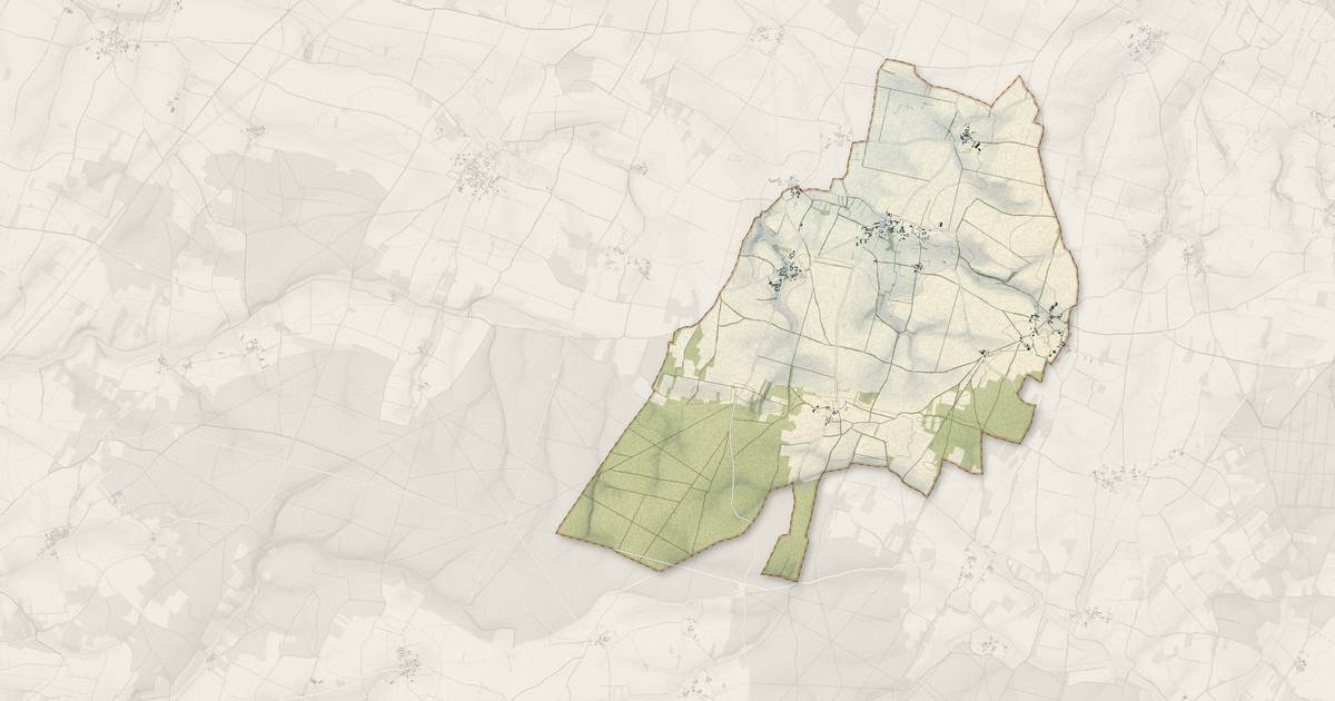 Portrait cartographique de Paizay-le-Chapt : relief, eau, forêts, bâti et voies, calculés à partir des données de l'IGN