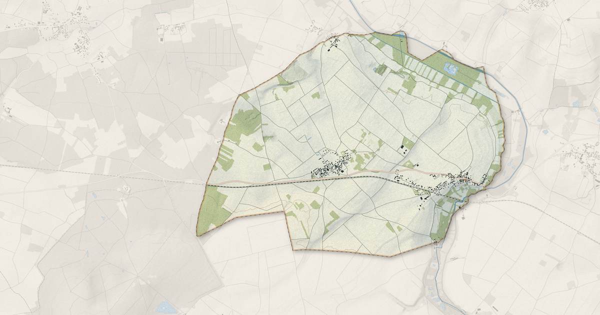 Portrait cartographique de Pas-de-Jeu : relief, eau, forêts, bâti et voies, calculés à partir des données de l'IGN