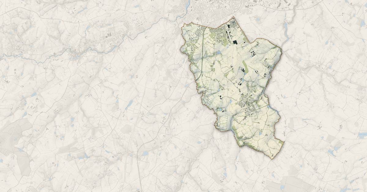 Portrait cartographique de Pompaire : relief, eau, forêts, bâti et voies, calculés à partir des données de l'IGN