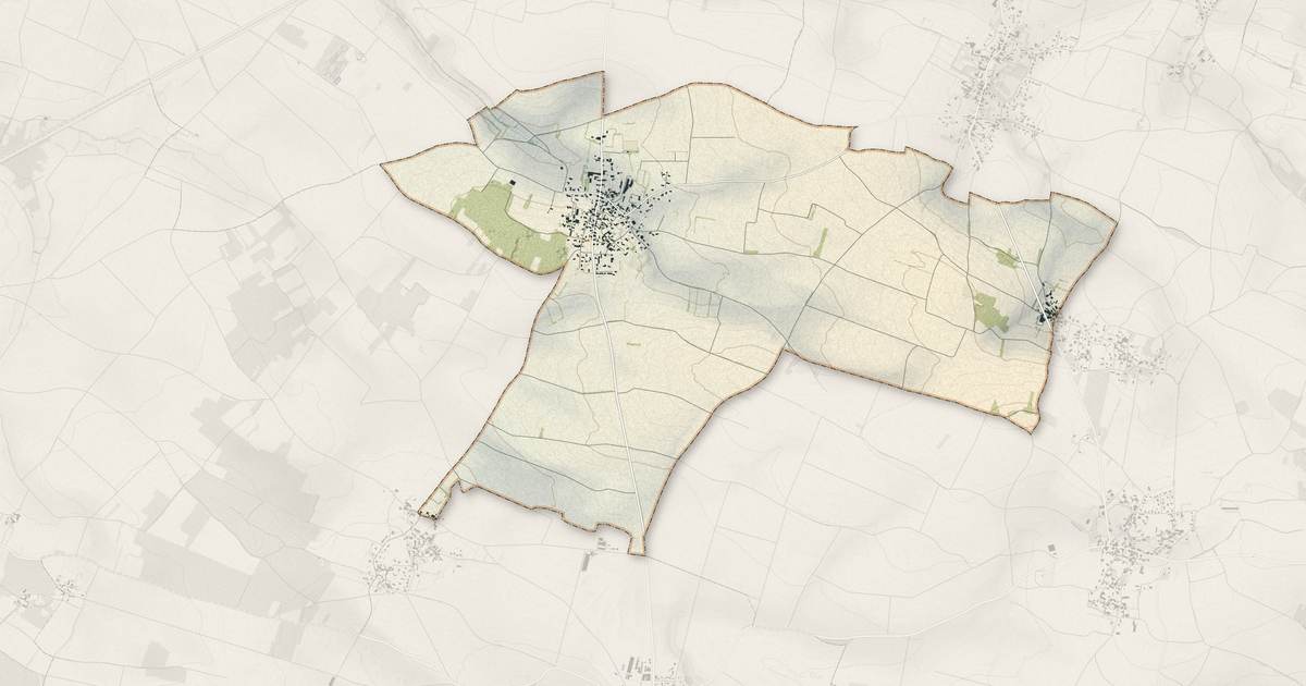 Portrait cartographique de La Rochénard : relief, eau, forêts, bâti et voies, calculés à partir des données de l'IGN