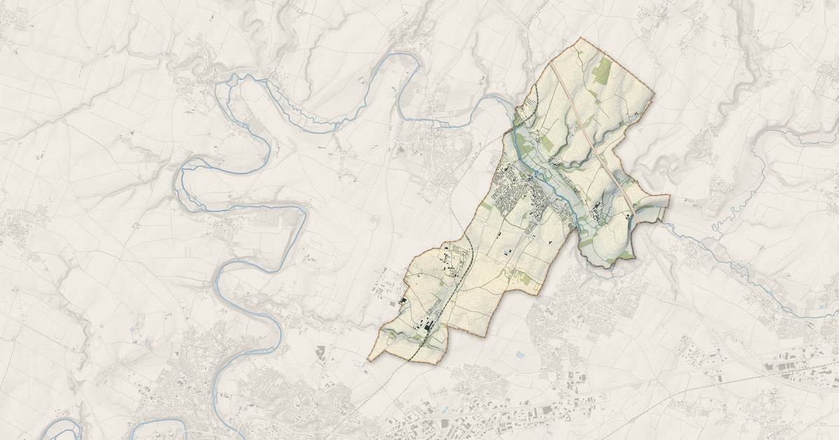 Portrait cartographique de Saint-Gelais : relief, eau, forêts, bâti et voies, calculés à partir des données de l'IGN