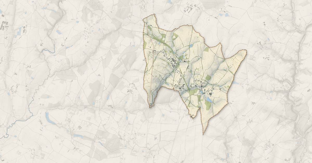 Portrait cartographique de Saint-Laurs : relief, eau, forêts, bâti et voies, calculés à partir des données de l'IGN