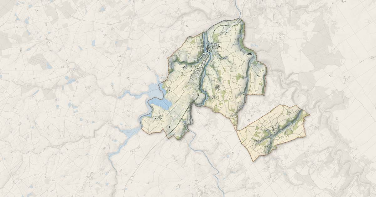 Portrait cartographique de Saint-Loup-Lamairé : relief, eau, forêts, bâti et voies, calculés à partir des données de l'IGN