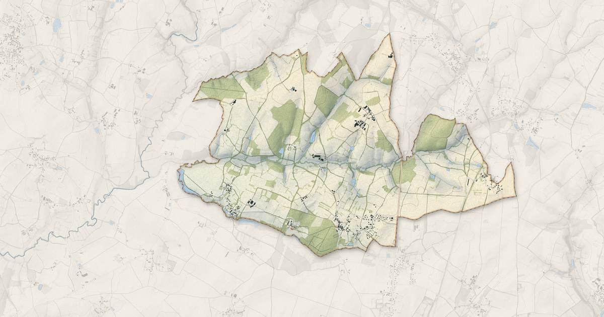 Portrait cartographique de Saint-Maixent-de-Beugné : relief, eau, forêts, bâti et voies, calculés à partir des données de l'IGN