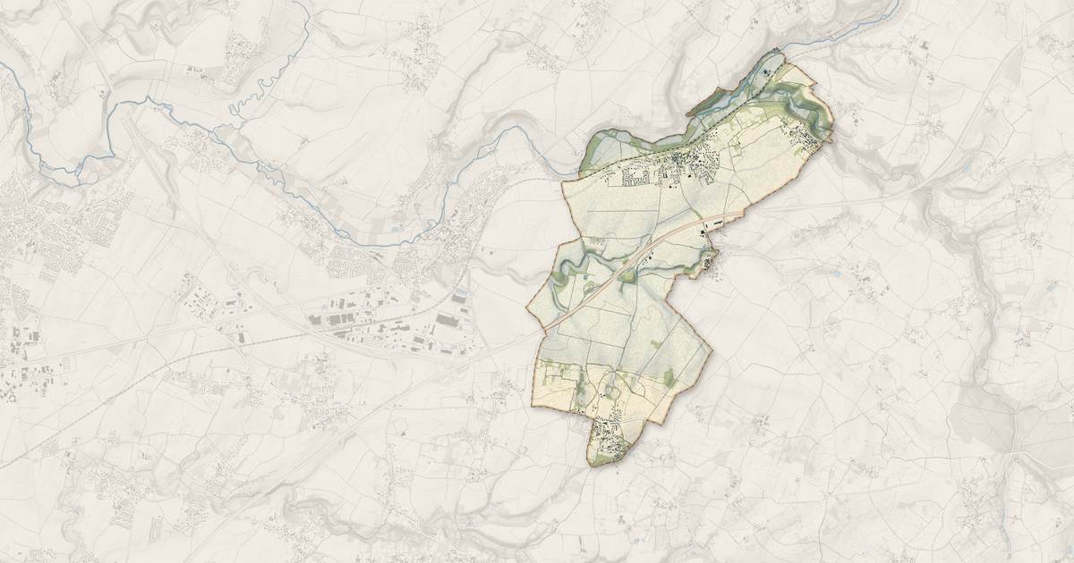 Portrait cartographique de Sainte-Néomaye : relief, eau, forêts, bâti et voies, calculés à partir des données de l'IGN