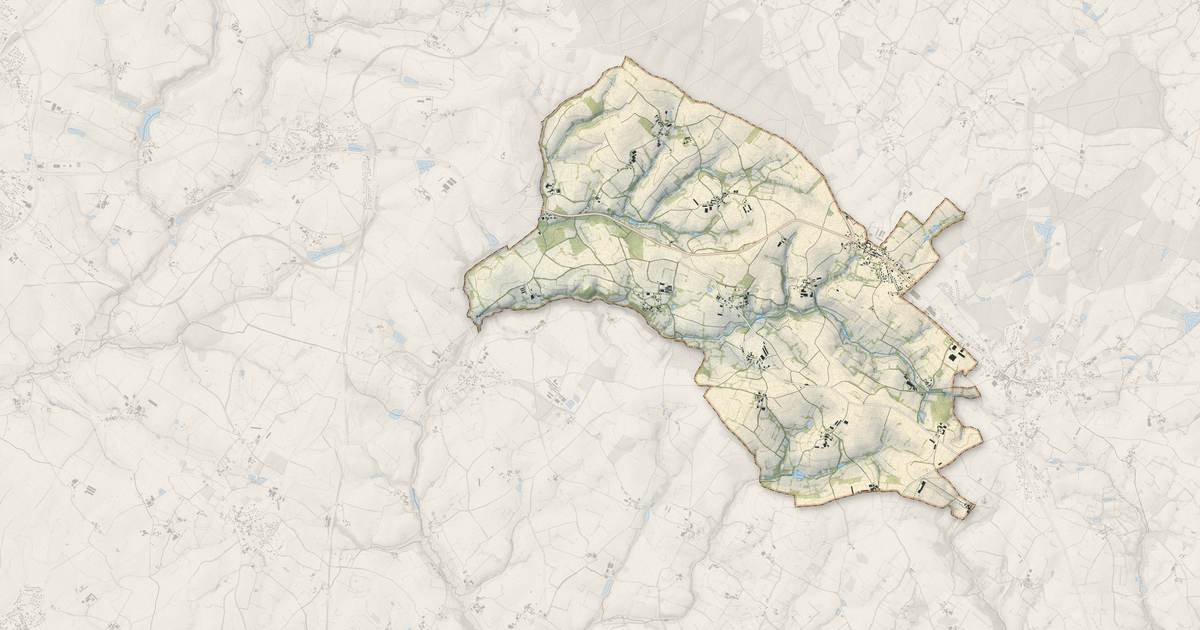 Portrait cartographique de Saint-Paul-en-Gâtine : relief, eau, forêts, bâti et voies, calculés à partir des données de l'IGN