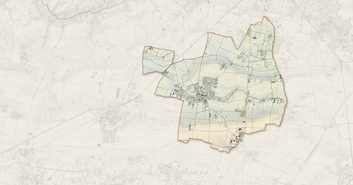Portrait cartographique de Saint-Symphorien : relief, eau, forêts, bâti et voies, calculés à partir des données de l'IGN