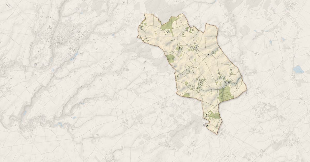 Portrait cartographique de Saint-Vincent-la-Châtre : relief, eau, forêts, bâti et voies, calculés à partir des données de l'IGN