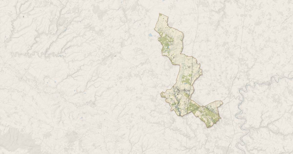 Portrait cartographique de Sauzé-entre-Bois : relief, eau, forêts, bâti et voies, calculés à partir des données de l'IGN