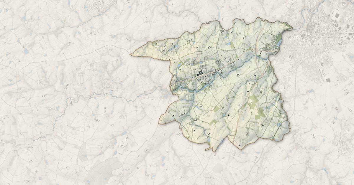 Portrait cartographique de Le Tallud : relief, eau, forêts, bâti et voies, calculés à partir des données de l'IGN