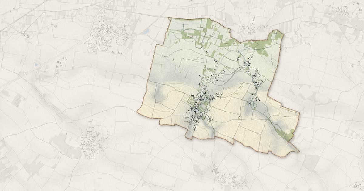 Portrait cartographique de Vallans : relief, eau, forêts, bâti et voies, calculés à partir des données de l'IGN