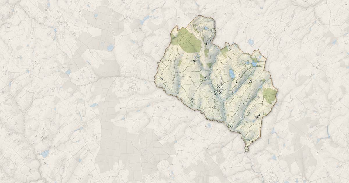 Portrait cartographique de Vausseroux : relief, eau, forêts, bâti et voies, calculés à partir des données de l'IGN