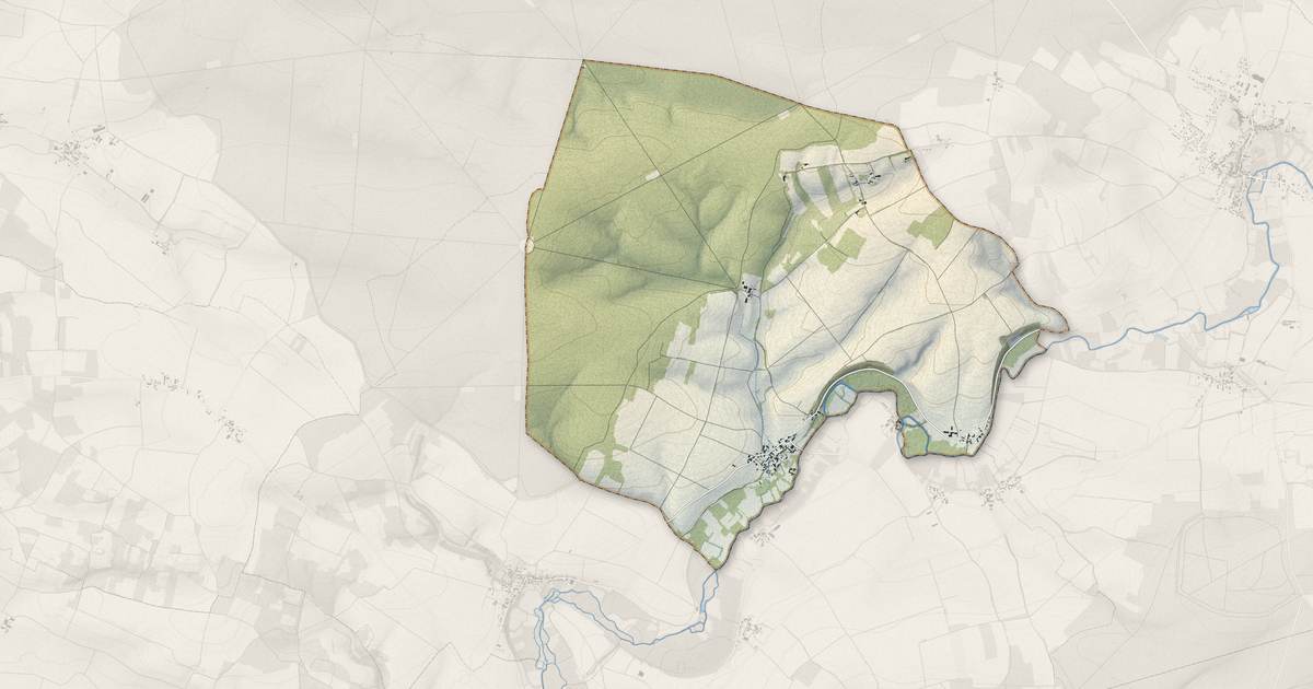 Portrait cartographique de Le Vert : relief, eau, forêts, bâti et voies, calculés à partir des données de l'IGN
