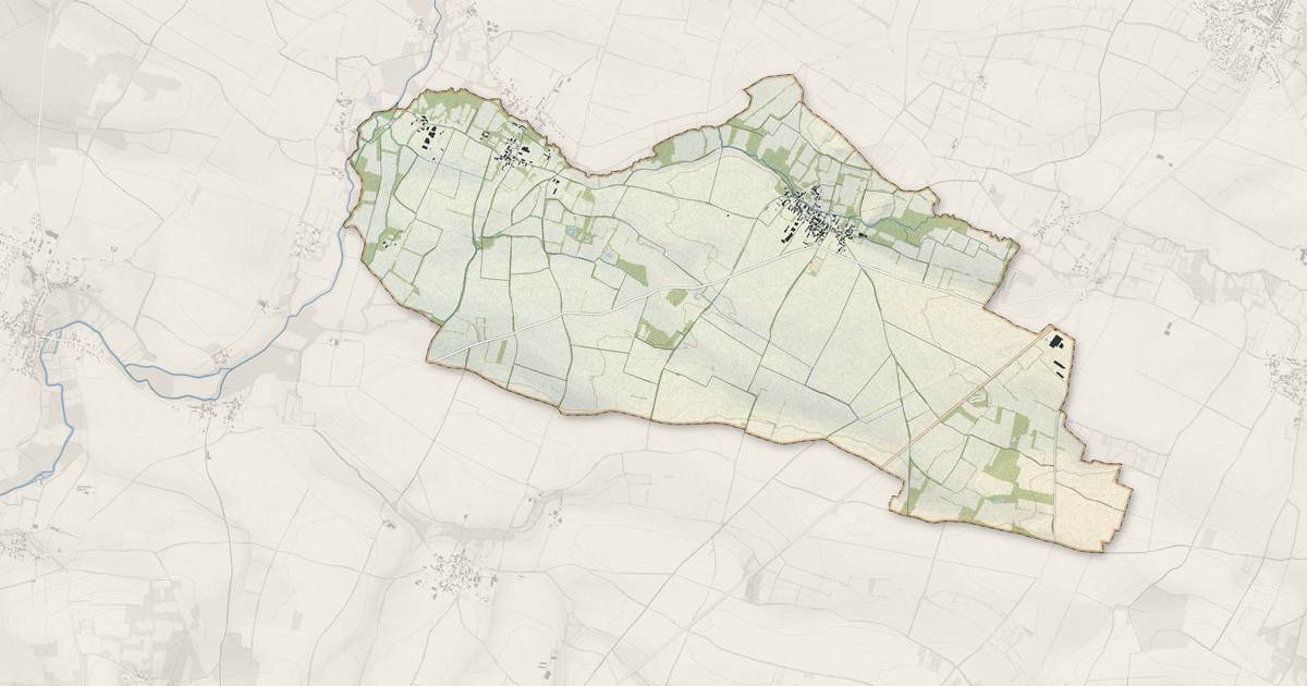 Portrait cartographique de Villefollet : relief, eau, forêts, bâti et voies, calculés à partir des données de l'IGN