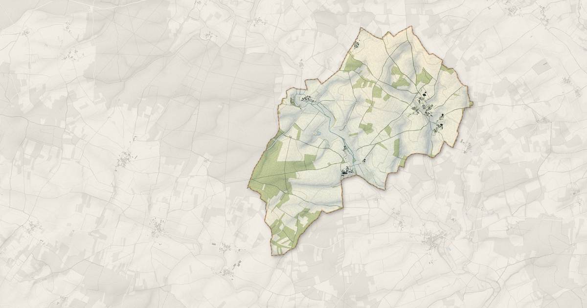 Portrait cartographique de Villemain : relief, eau, forêts, bâti et voies, calculés à partir des données de l'IGN
