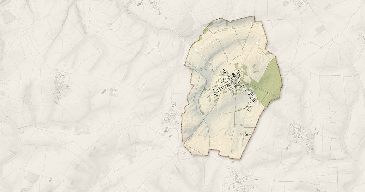 Portrait cartographique de Acheux-en-Amiénois : relief, eau, forêts, bâti et voies, calculés à partir des données de l'IGN