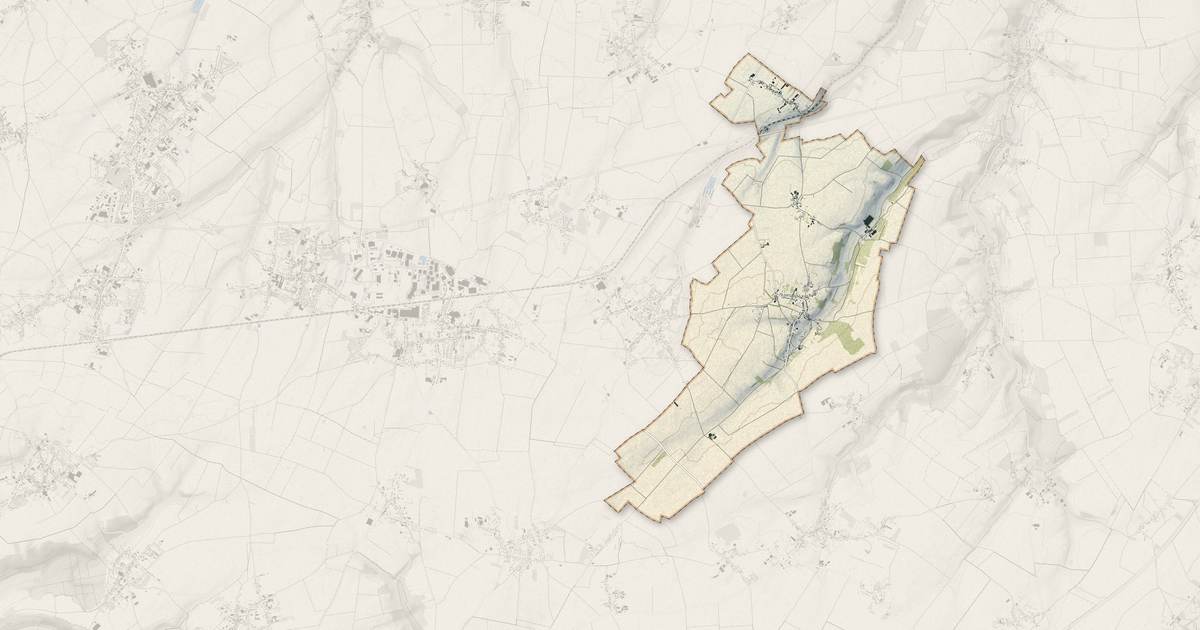 Portrait cartographique de Acheux-en-Vimeu : relief, eau, forêts, bâti et voies, calculés à partir des données de l'IGN