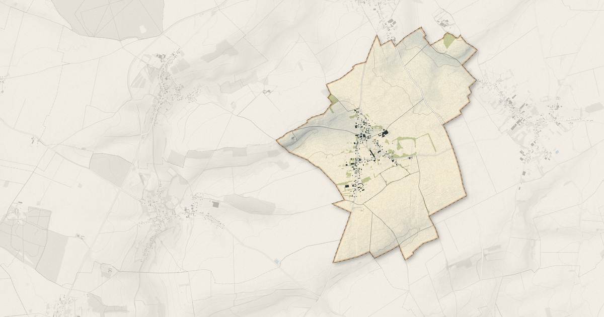 Portrait cartographique de Agenvillers : relief, eau, forêts, bâti et voies, calculés à partir des données de l'IGN